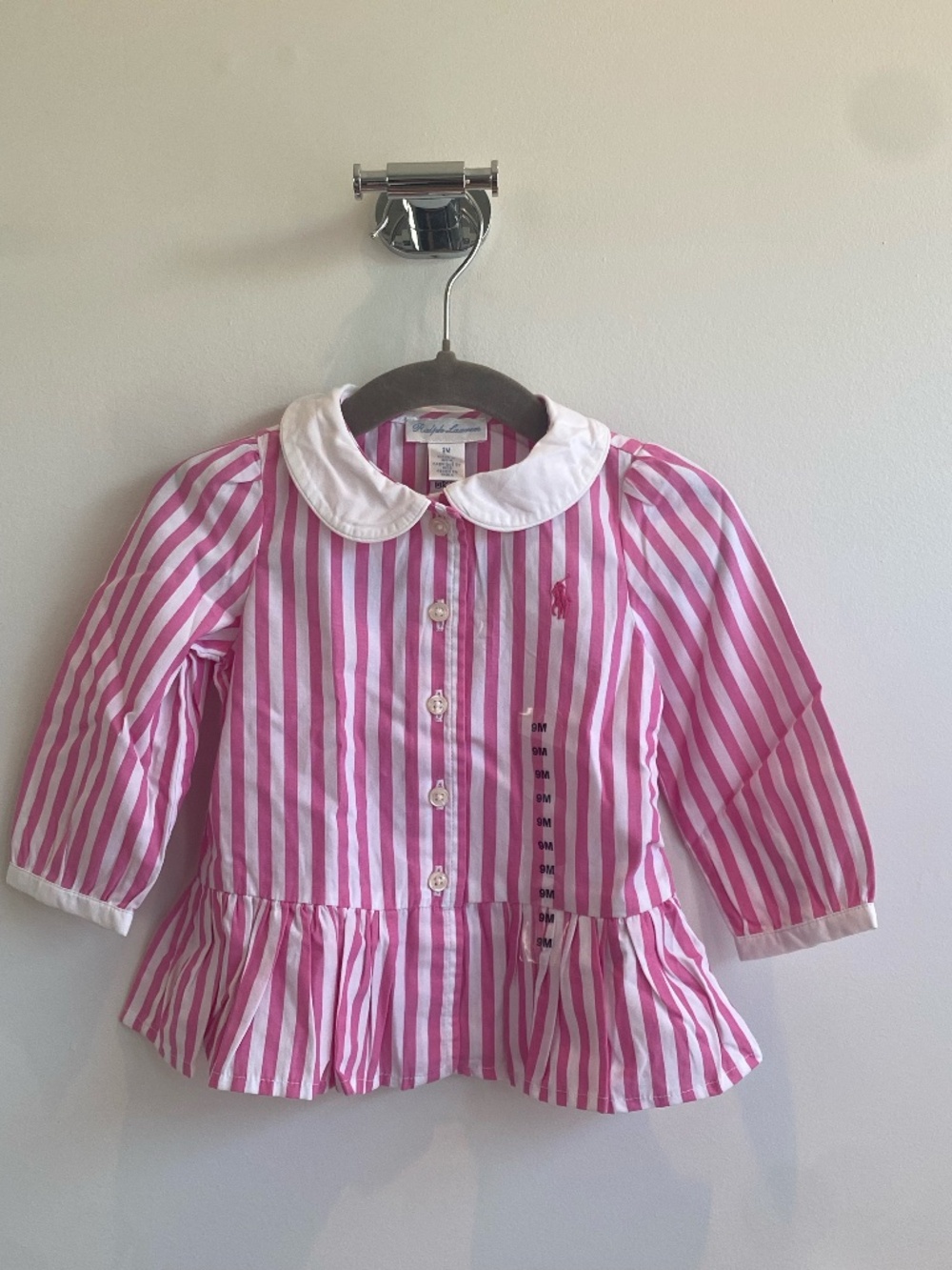 Baby striped poplin peplum shirt